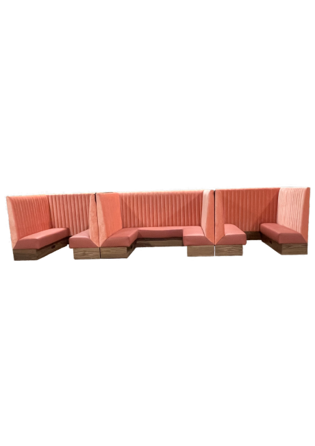 Pink Banquette with White Background